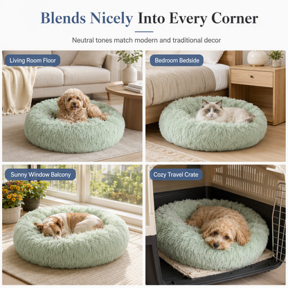 Round Cozy Plush Pet Nest