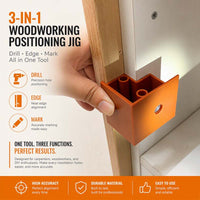 📢📢50% OFF !! ⏰3 in 1 Woodworking Installation Locator and Cabinet Rebounder Drilling with 20 and 23 Dual Use Scribing and Trimming Tool