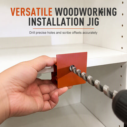 📢📢50% OFF !! ⏰3 in 1 Woodworking Installation Locator and Cabinet Rebounder Drilling with 20 and 23 Dual Use Scribing and Trimming Tool