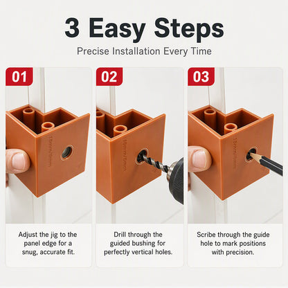 📢📢50% OFF !! ⏰3 in 1 Woodworking Installation Locator and Cabinet Rebounder Drilling with 20 and 23 Dual Use Scribing and Trimming Tool