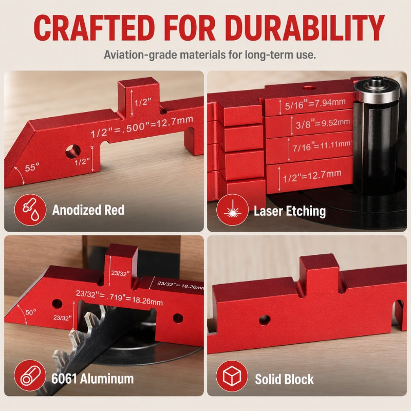 📐 50% OFF NOW! 🛠️ Aluminum Setup Blocks – Laser-Etched, Anodized & Precise – For Table Saws, Router Tables & Drill Presses 🔧