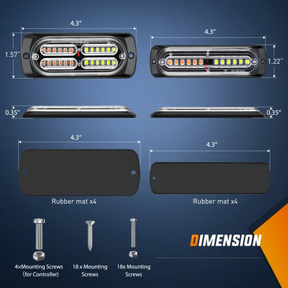Ultra Thin LED Truck Strobe Warning Lights