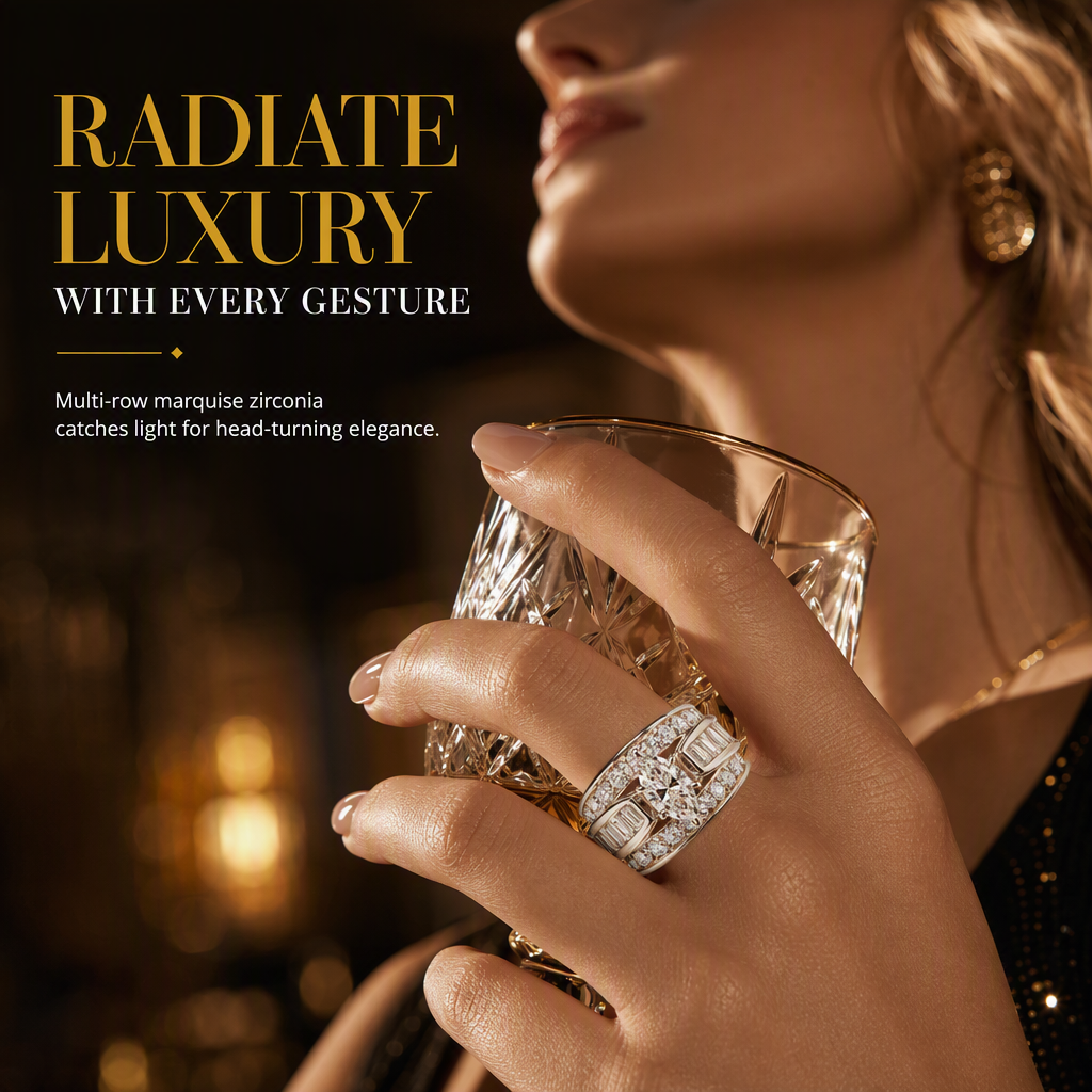 Plated Cubic Zirconia Engagement Ring Fashion Jewelry