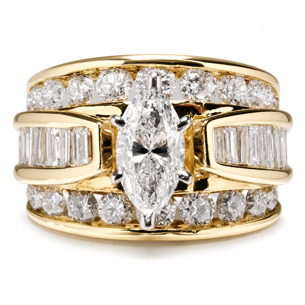 Plated Cubic Zirconia Engagement Ring Fashion Jewelry