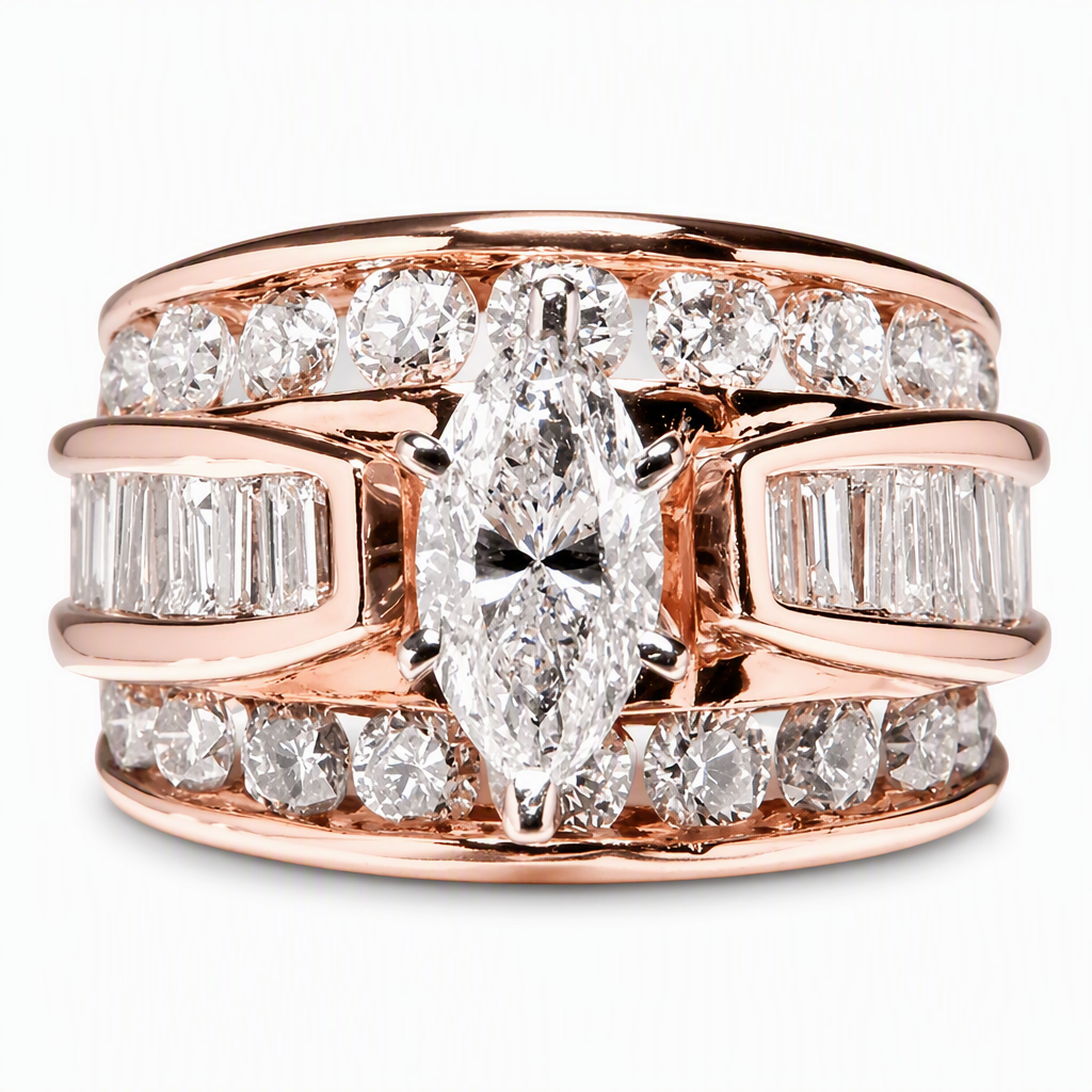 Plated Cubic Zirconia Engagement Ring Fashion Jewelry