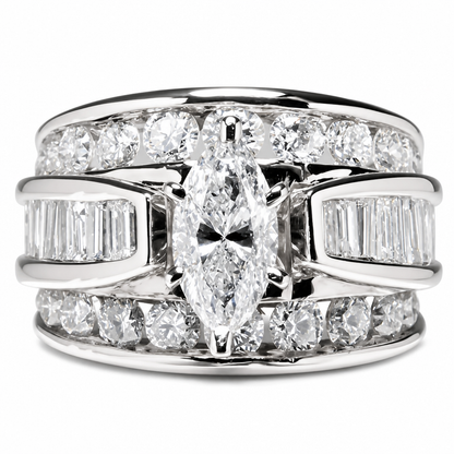 Plated Cubic Zirconia Engagement Ring Fashion Jewelry