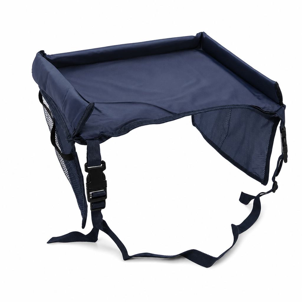 Kids Car Seat Travel Tray Activity Desk with Lap Drawing Board and Baby Stroller Backseat Hanging Storage Organizer Bag