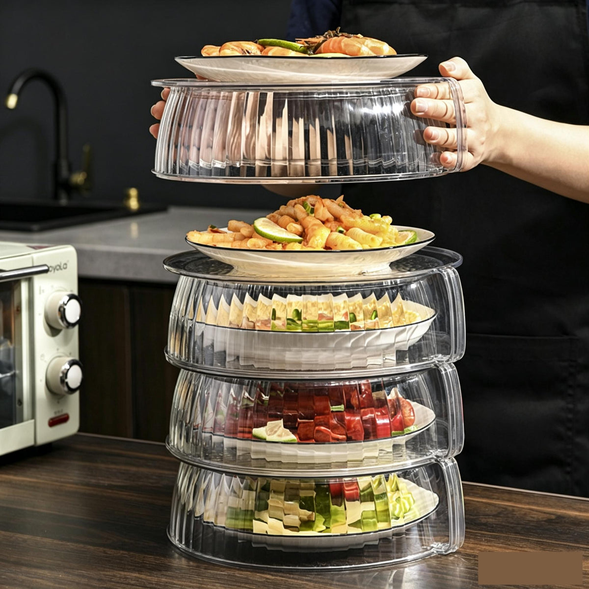Multi-Layer Stackable Microwave Food Cover