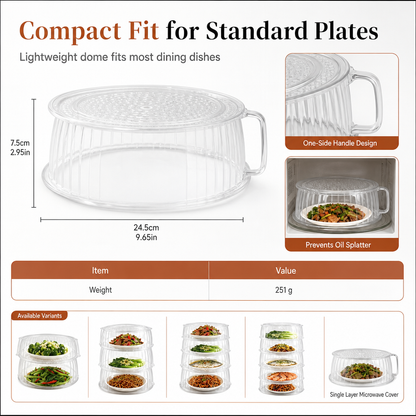 Multi-Layer Stackable Microwave Food Cover