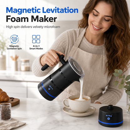 Electric Magnetic Levitation Milk Frother and Warmer Jug High Hot and Cold Milk Foamer for Home Use