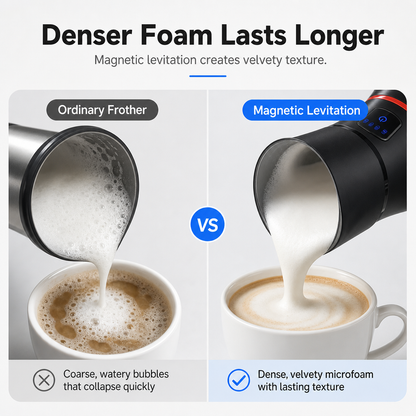 Electric Magnetic Levitation Milk Frother and Warmer Jug High Hot and Cold Milk Foamer for Home Use