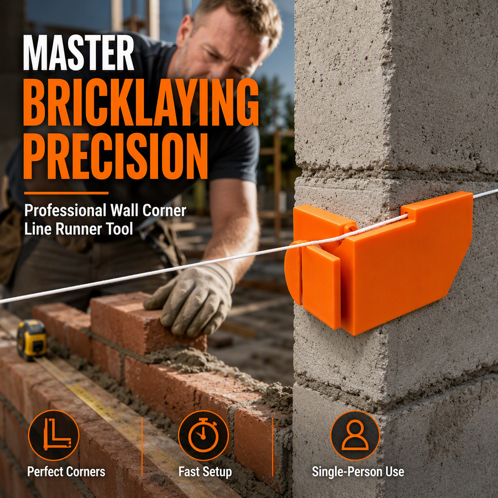 Right Angle Bricklaying Line Runner Clamps Masonry Wire Drawer and Brick Fixing Tool for Construction