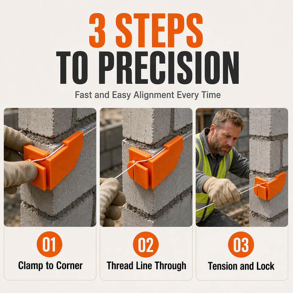 Right Angle Bricklaying Line Runner Clamps Masonry Wire Drawer and Brick Fixing Tool for Construction