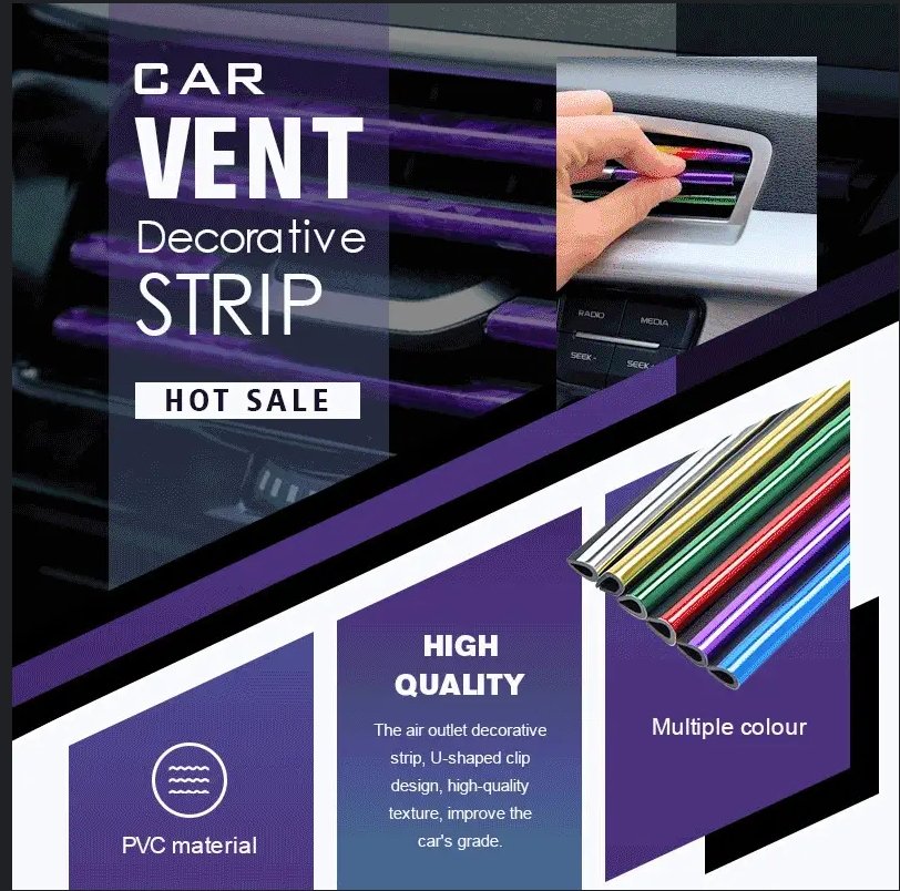 ⏳Limited-time 50% off⏰Car Vent Decorative Strip (10 Pcs) 🚗🍃✨