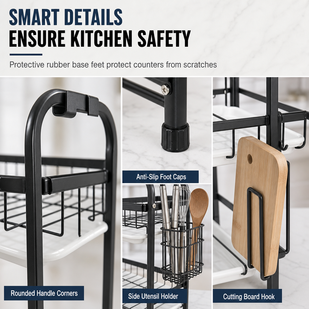Kitchen Countertop Dish Drying Rack and Bowl Plate Storage Organizer Shelf for Small Spaces