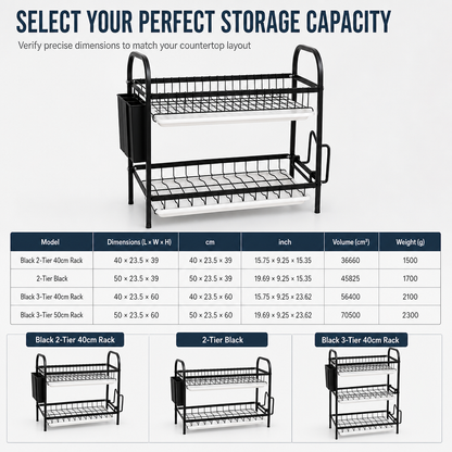 Kitchen Countertop Dish Drying Rack and Bowl Plate Storage Organizer Shelf for Small Spaces