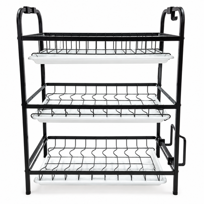 Kitchen Countertop Dish Drying Rack and Bowl Plate Storage Organizer Shelf for Small Spaces