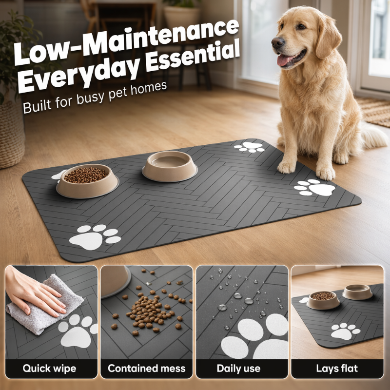 🐶 LIMITED‑TIME 50% OFF! 🍽️ Easy-Clean Pet Feeding Mat – Splash-Proof Diatom Mud Surface, Textured Anti-Slip Grip & Floor-Friendly Design – Keep Feeding Areas Neat in Seconds 🧽