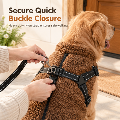 Warm Winter Dog Coat with Reflective Strips and Harness for Small and Medium Dogs