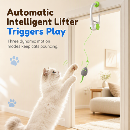 Automatic Hanging Toy with Door Frame Clip Electric Bouncing Mouse Interactive Toy for Pets
