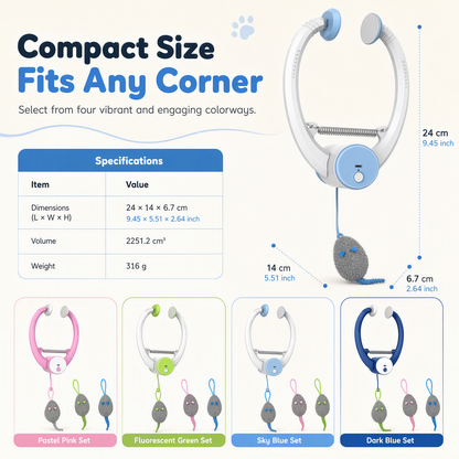 Automatic Hanging Toy with Door Frame Clip Electric Bouncing Mouse Interactive Toy for Pets