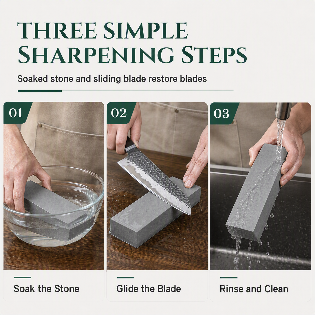 ⏳Time-Limited Special⏰Natural Whetstone 3000 Grit – Green Slurry, Single-Sided Sharpening Stone🔪