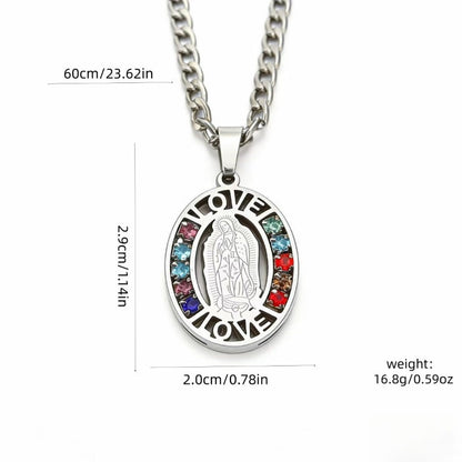 🛡️ 50% OFF! ✨ Men's Protective Pendant – Bold Stainless Steel Design, Vintage Religious Detailing & Colorful Stone Accents – Streetwear Edge with Everyday Confidence 🔱