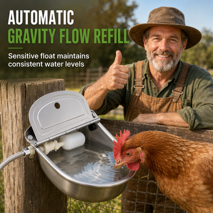 Automatic 304 Stainless Steel Drinking Bowl with Float and Drain Hole for Cattle Horses Sheep and Dogs