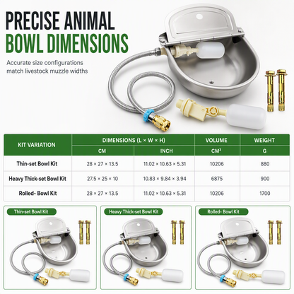 Automatic 304 Stainless Steel Drinking Bowl with Float and Drain Hole for Cattle Horses Sheep and Dogs