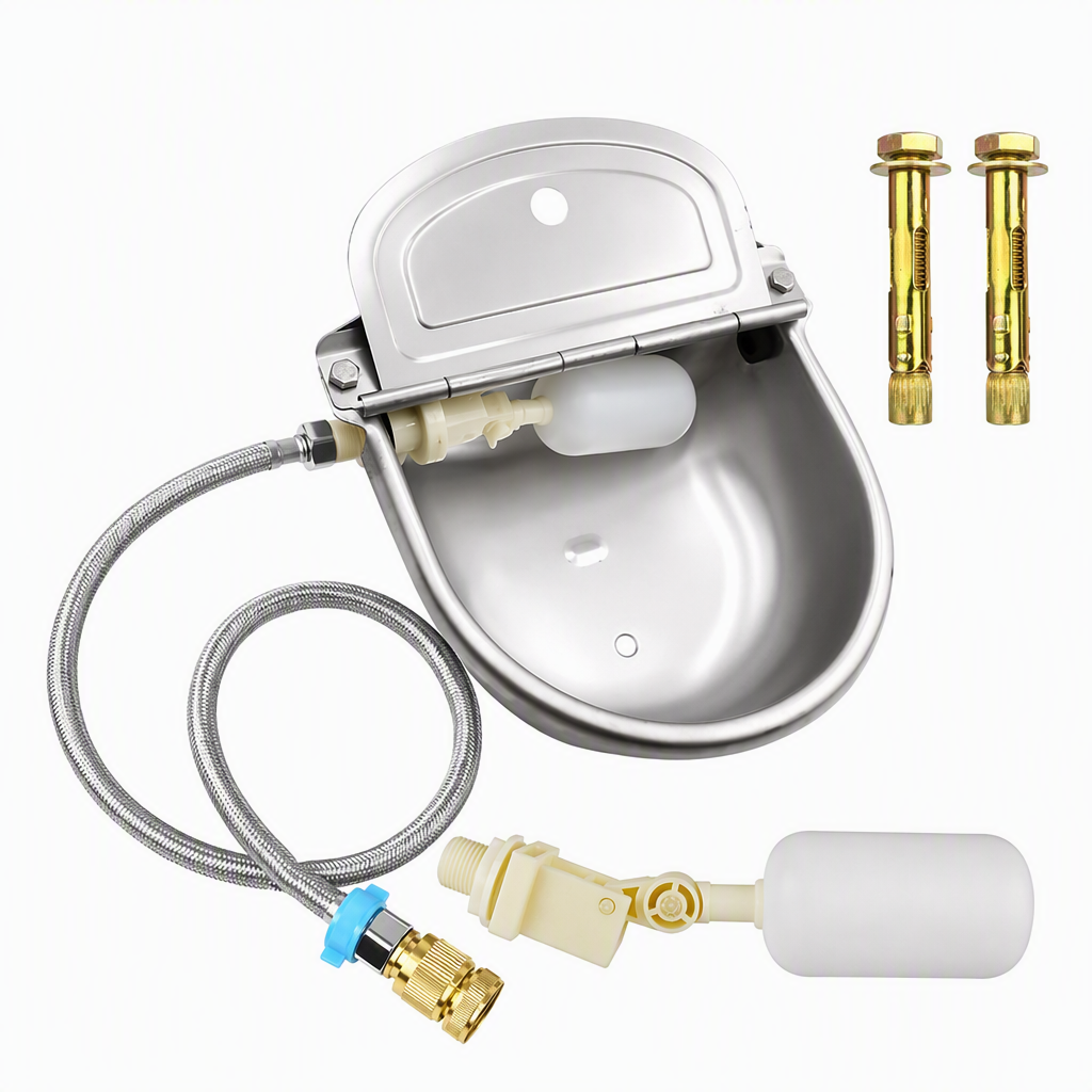 Automatic 304 Stainless Steel Drinking Bowl with Float and Drain Hole for Cattle Horses Sheep and Dogs
