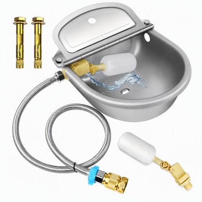 Automatic 304 Stainless Steel Drinking Bowl with Float and Drain Hole for Cattle Horses Sheep and Dogs