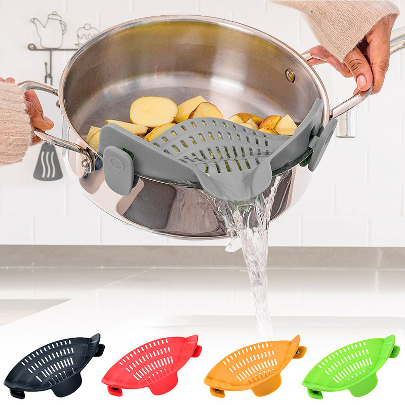 Clip on Silicone Strainer for Pots & Pan
