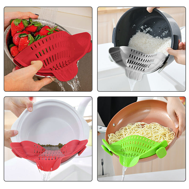 Clip on Silicone Strainer for Pots & Pan