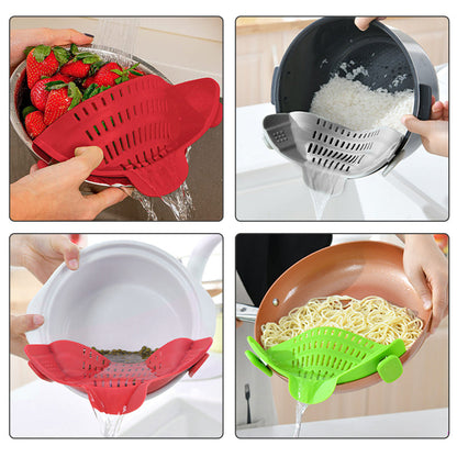 Clip on Silicone Strainer for Pots & Pan