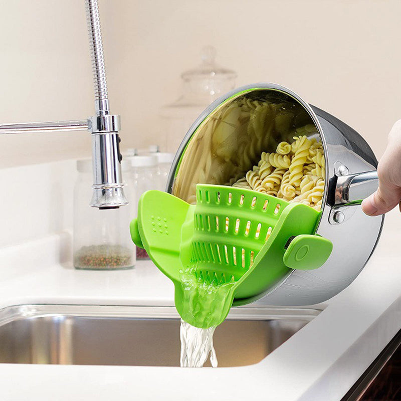 Clip on Silicone Strainer for Pots & Pan