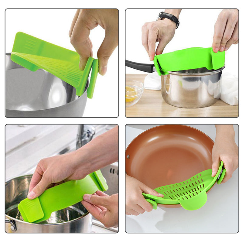 Clip on Silicone Strainer for Pots & Pan