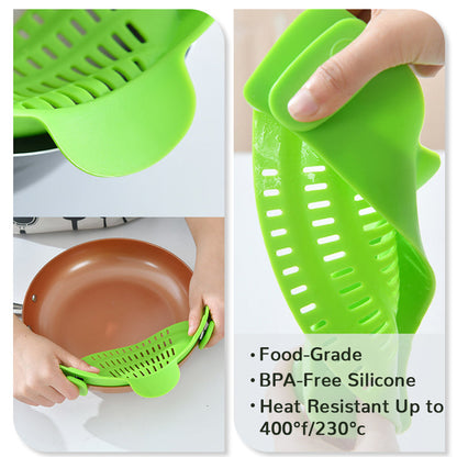 Clip on Silicone Strainer for Pots & Pan
