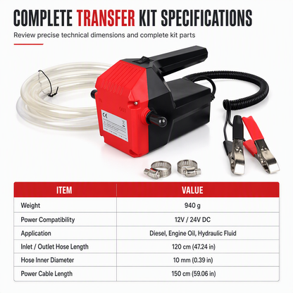 Upgraded Second Generation 12V 24V Electric Gear Oil Transfer Pump Self-Priming Pump for Diesel Engine Oil and Hydraulic Oil