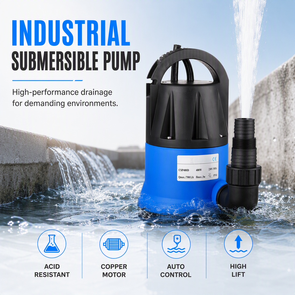450W Electric Submersible Clean Water Pump for Garden Irrigation and Drainage