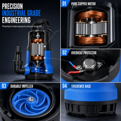 450W Electric Submersible Clean Water Pump for Garden Irrigation and Drainage