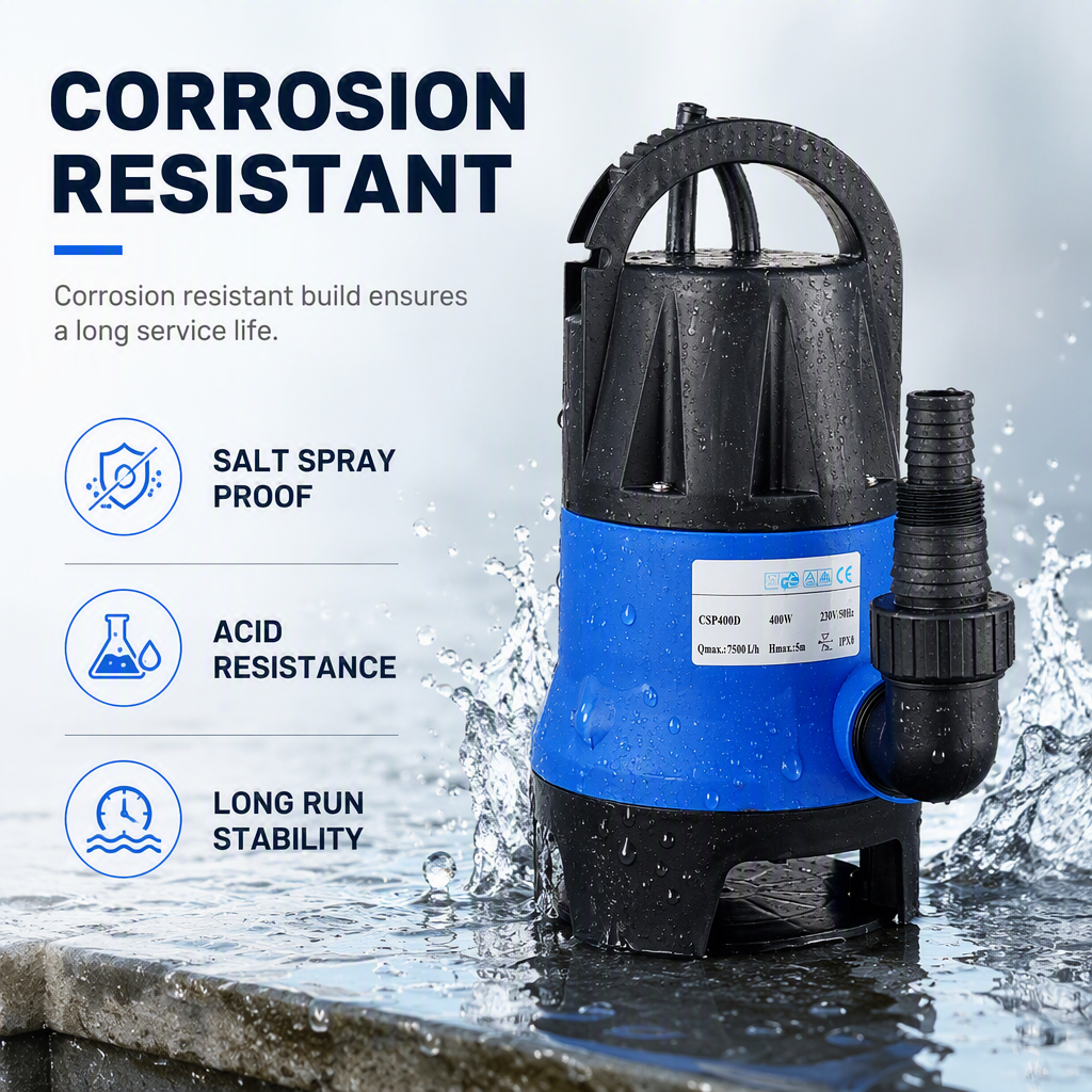 450W Electric Submersible Clean Water Pump for Garden Irrigation and Drainage