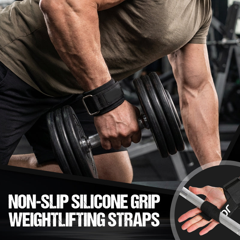 Non-Slip Silicone Grip Weightlifting Straps
