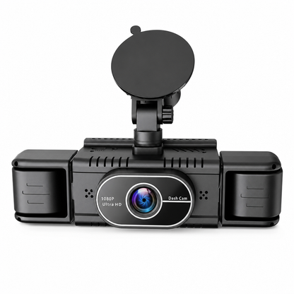 F100 4-Lens Car Dash Cam 1080P HD Driving Recorder with Infrared Night Vision and GPS Sync Recording