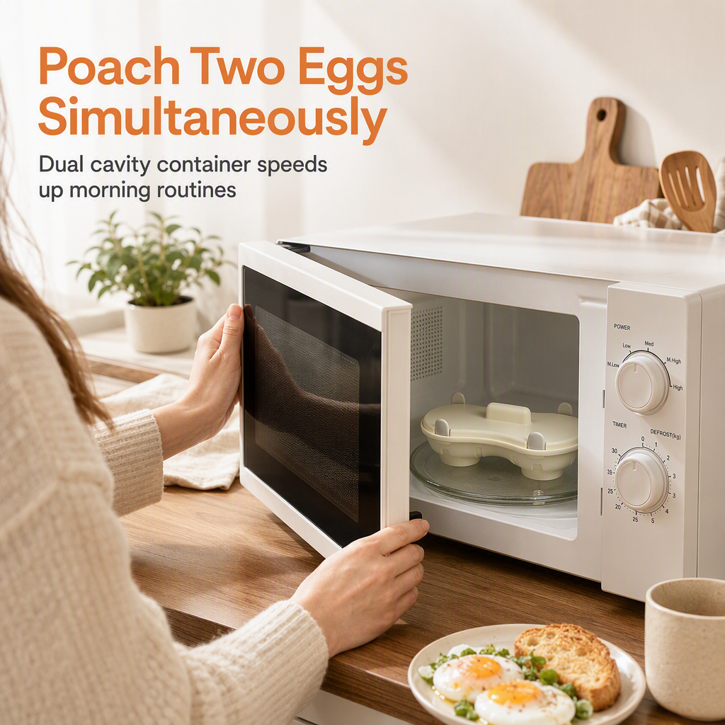 ✨New Arrival✨Double Compartment Microwave Egg Steamer Box Kitchen Egg Cooking Mold