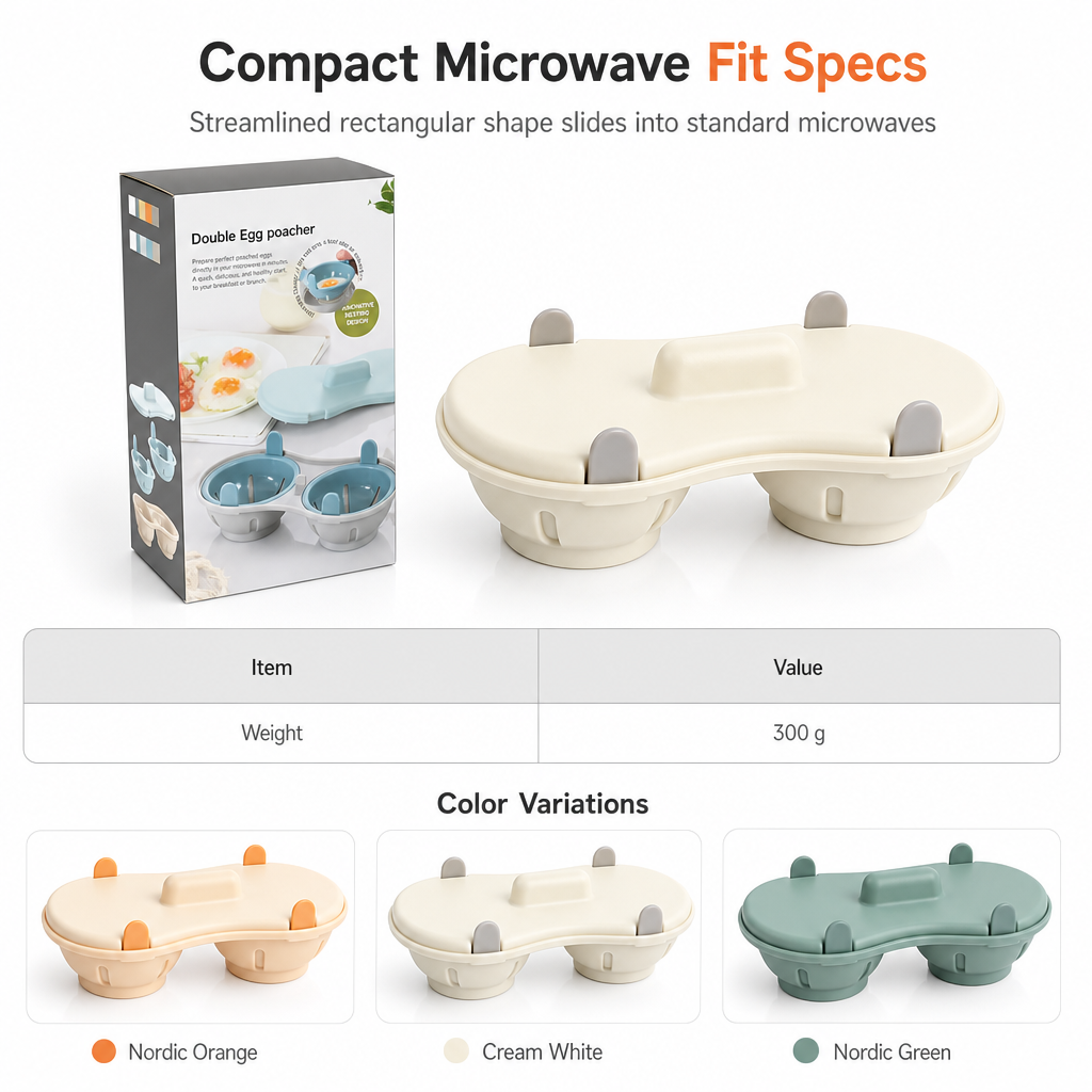 ✨New Arrival✨Double Compartment Microwave Egg Steamer Box Kitchen Egg Cooking Mold