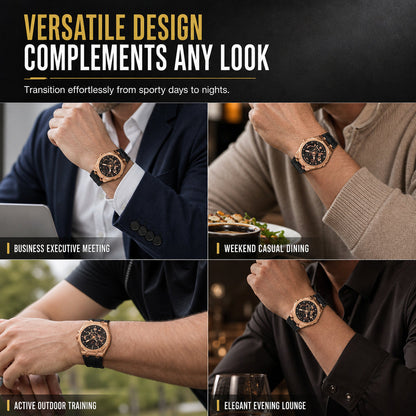 Men's Sport Quartz Watch with Mechanical Style Luminous Hands Date Calendar and Water Resistance