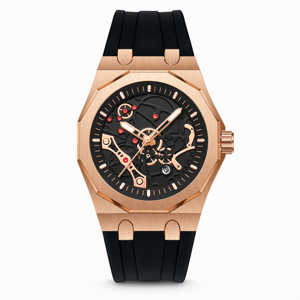 Men's Sport Quartz Watch with Mechanical Style Luminous Hands Date Calendar and Water Resistance