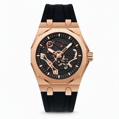 Men's Sport Quartz Watch with Mechanical Style Luminous Hands Date Calendar and Water Resistance