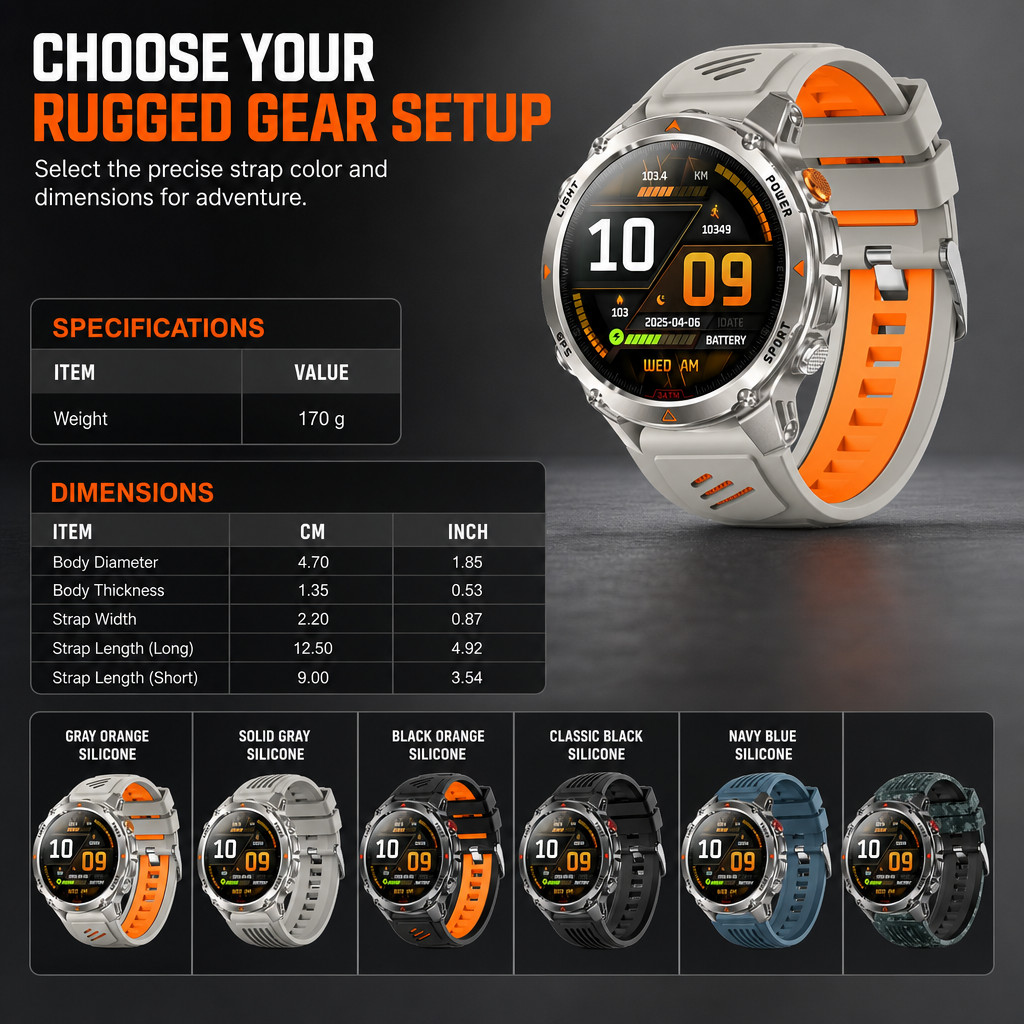 Smartwatch with Bluetooth Calling GPS and Beidou Positioning Heart Rate Sleep Monitor Pedometer and Message Reminders
