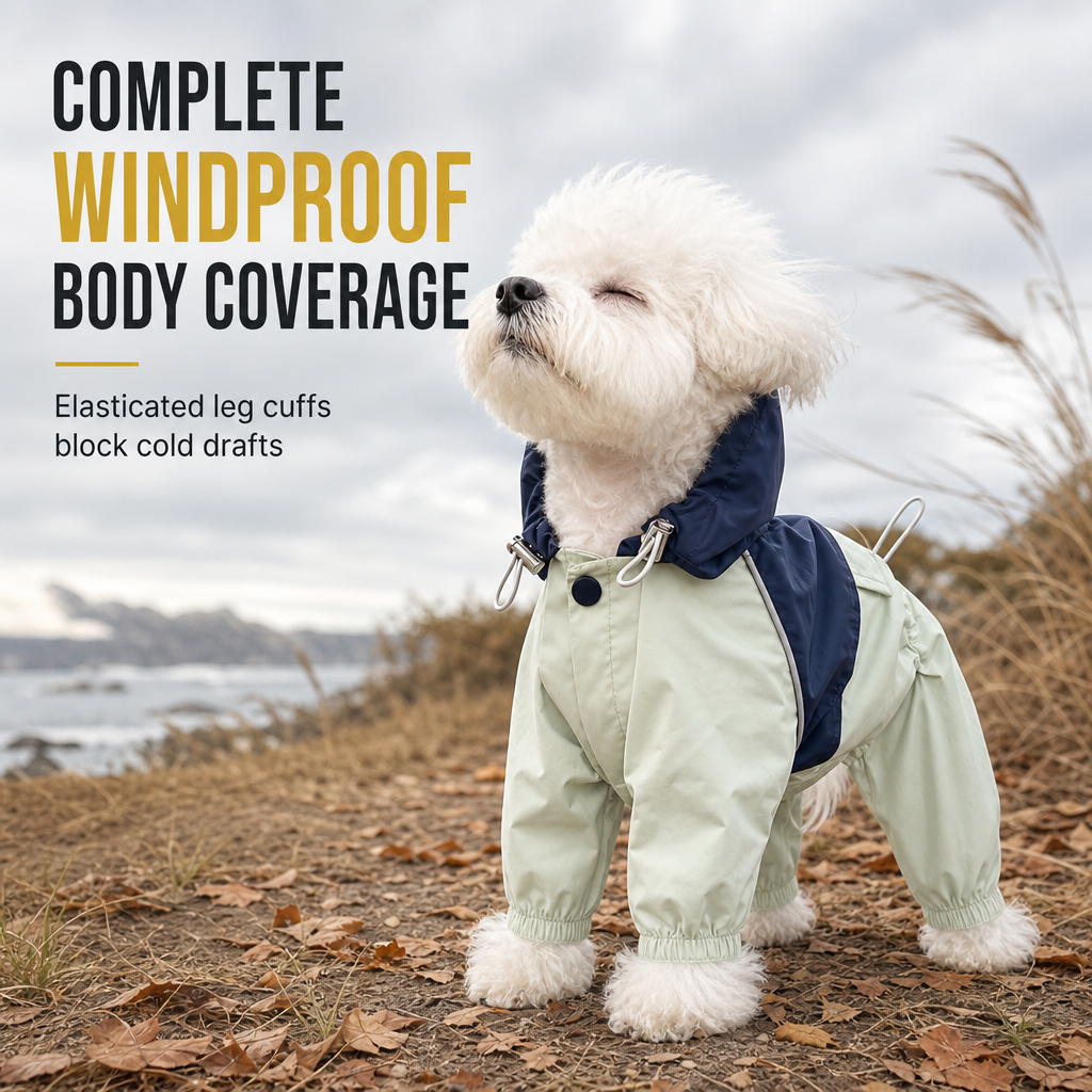 Waterproof Four Legged Pet Raincoat Windproof Colorblock Outdoor Utility for Dogs and Cats